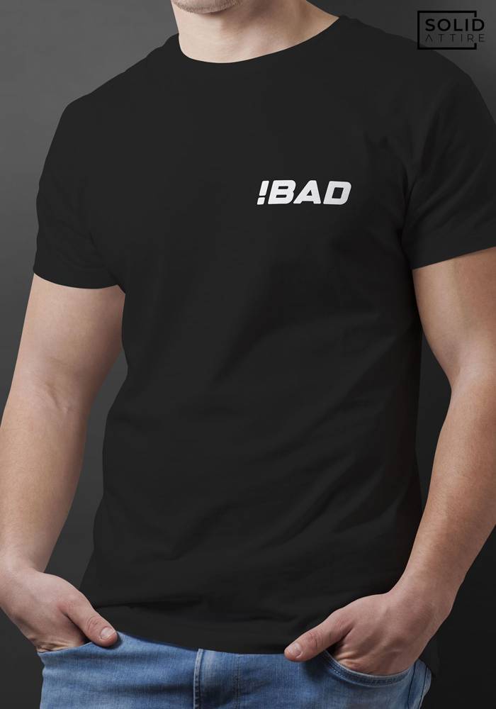 Men's Black !Bad Graphic Printed T-shirt