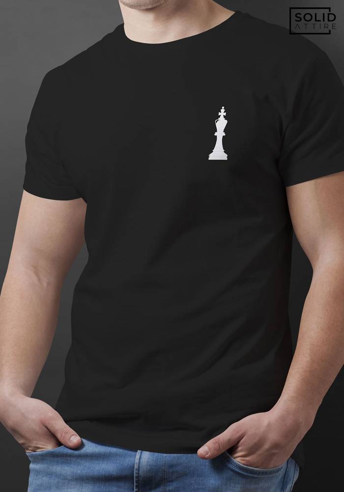 Men's Black King Graphic Printed T-shirt