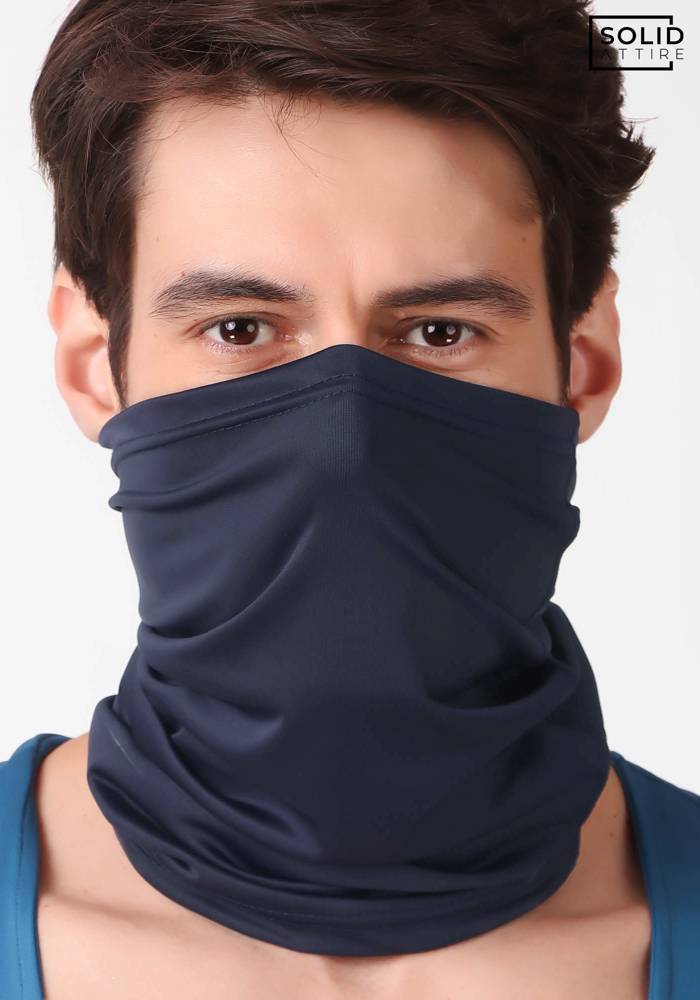 Unisex Solid Navy Blue Bandana Multipurpose Mask