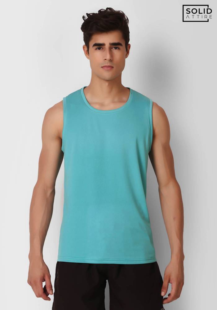 Ocean Green Solid Dri-FIT Tank Top