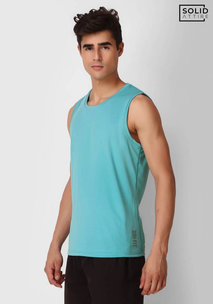 Ocean Green Solid Dri-FIT Tank Top