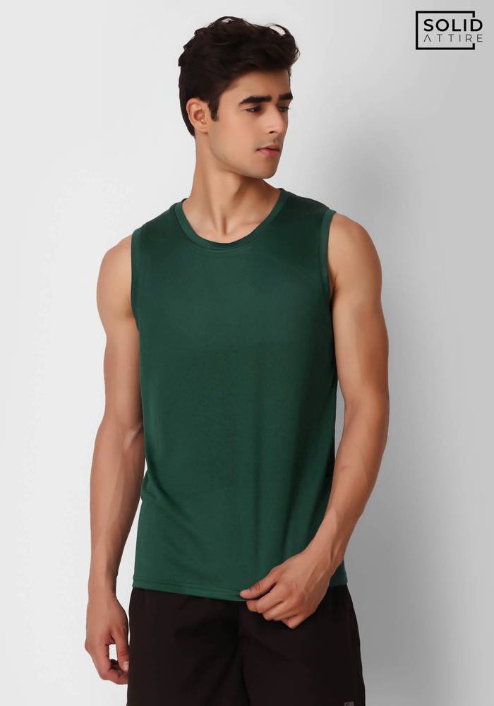 Forest Green Solid Dri-FIT Tank Top