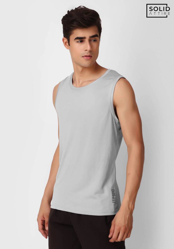 Light Grey Solid Dri-FIT Tank Top