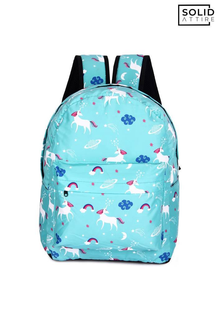 Graphic Printed Waterproof Casual Backpack For Boys and Girls (Ocean Green)