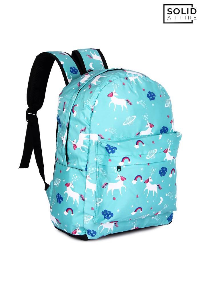 Graphic Printed Waterproof Casual Backpack For Boys and Girls (Ocean Green)