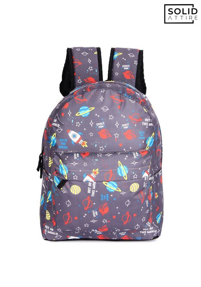 Graphic Printed Waterproof Casual Backpack For Boys and Girls (Grey)