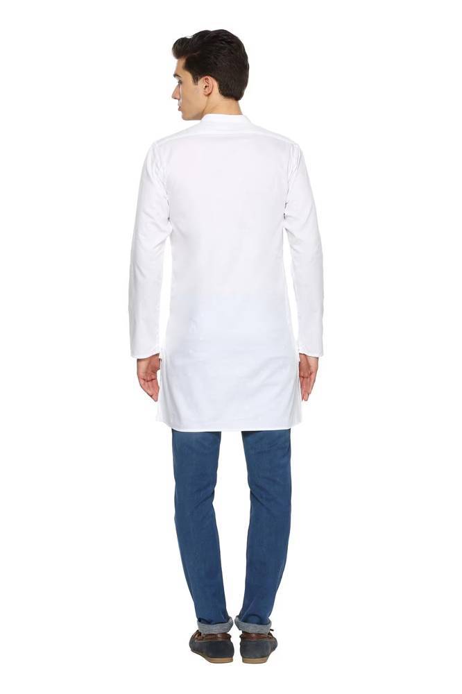 Men's white  Graphic Printed Holi Hai Kurta