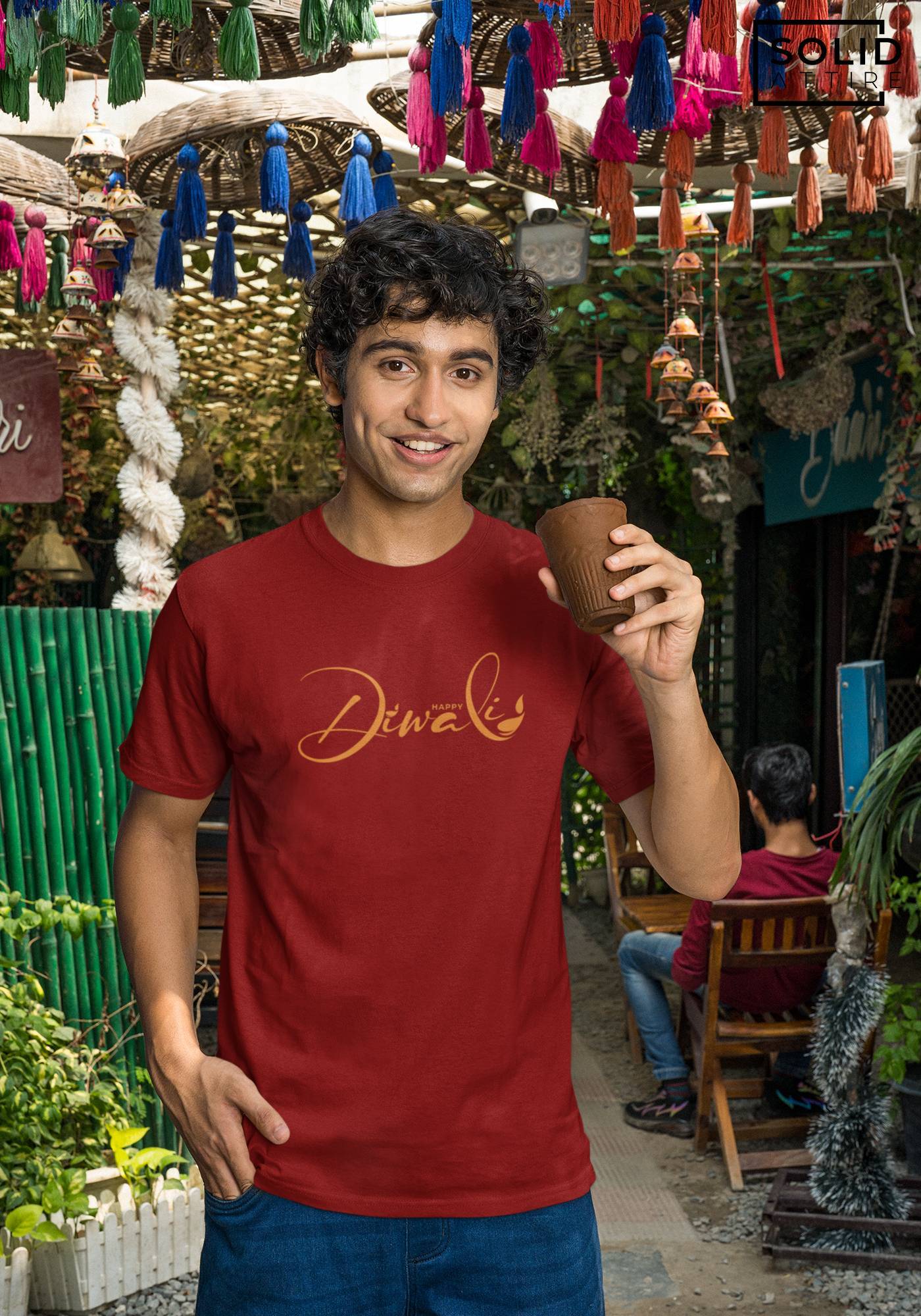 Maroon Happy Diwali T-Shirt