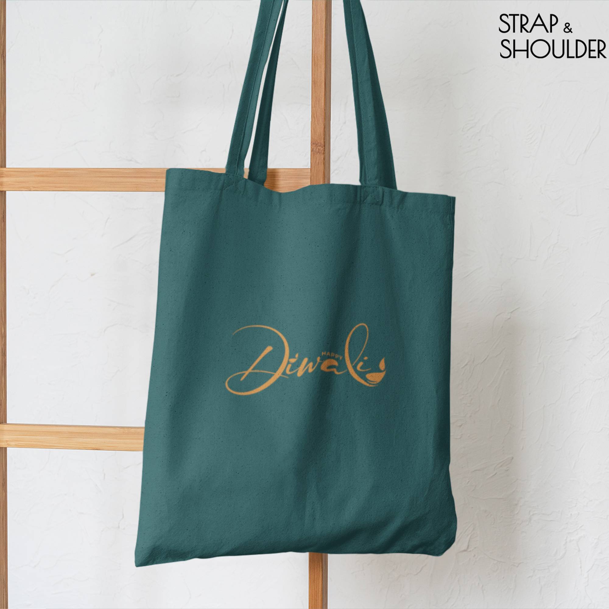 Happy Diwali Canvas Hooker's Green Tote Bag