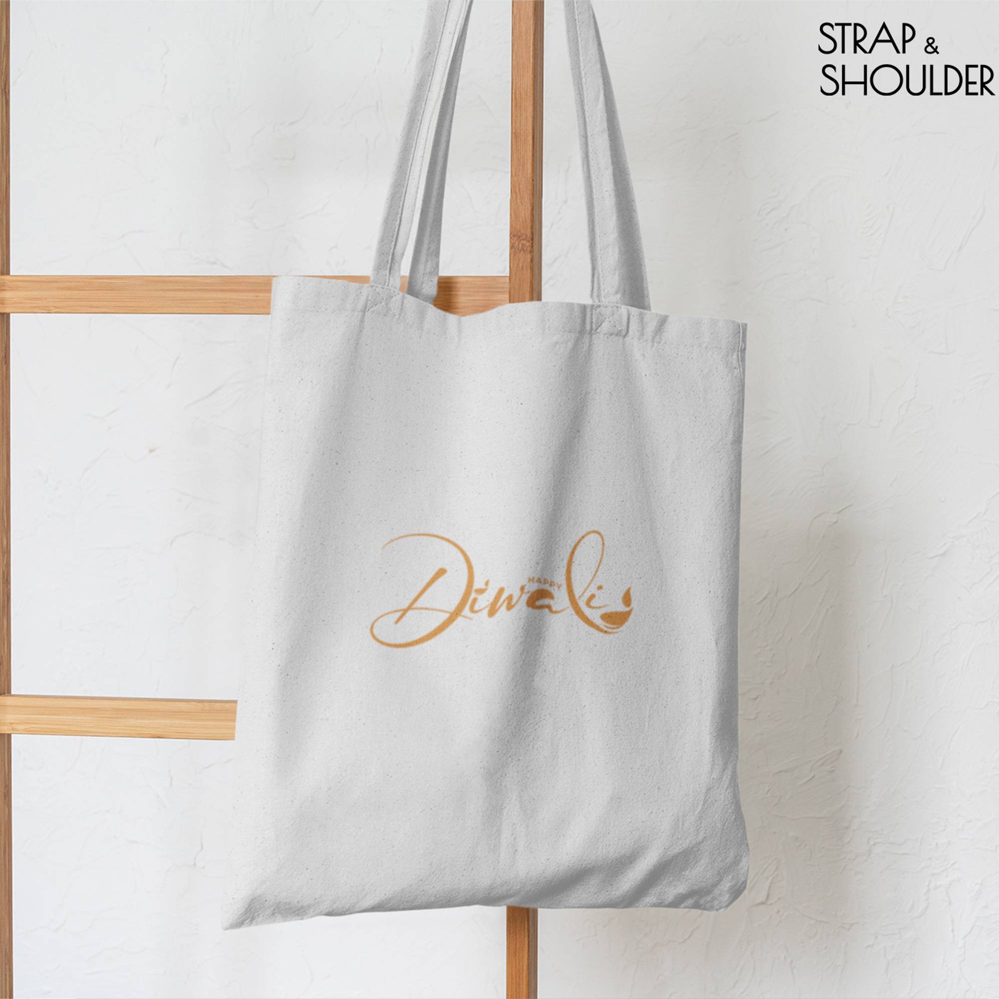 Happy Diwali Canvas White Tote Bag