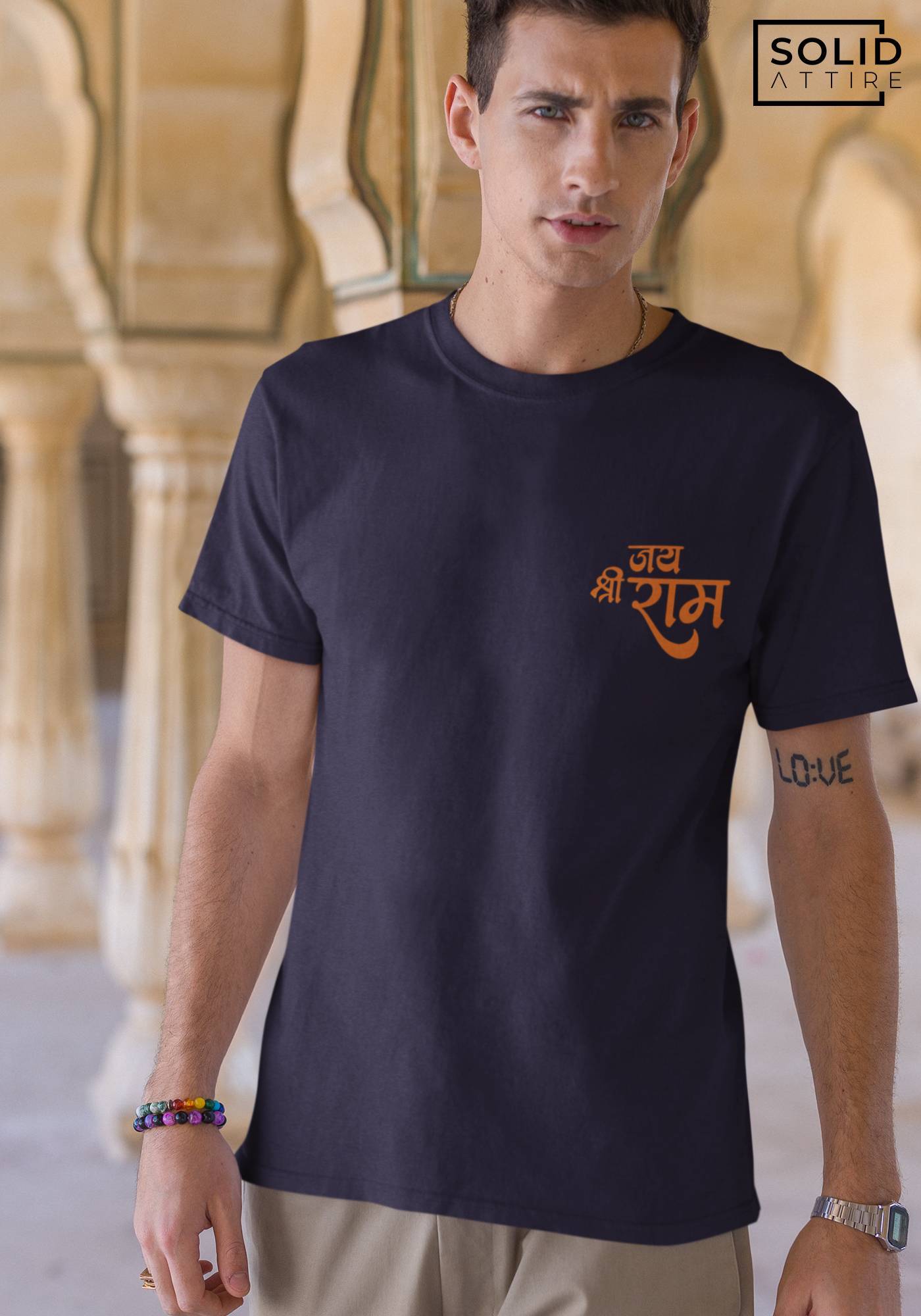 Navy Blue Jai Shree Ram T-Shirt