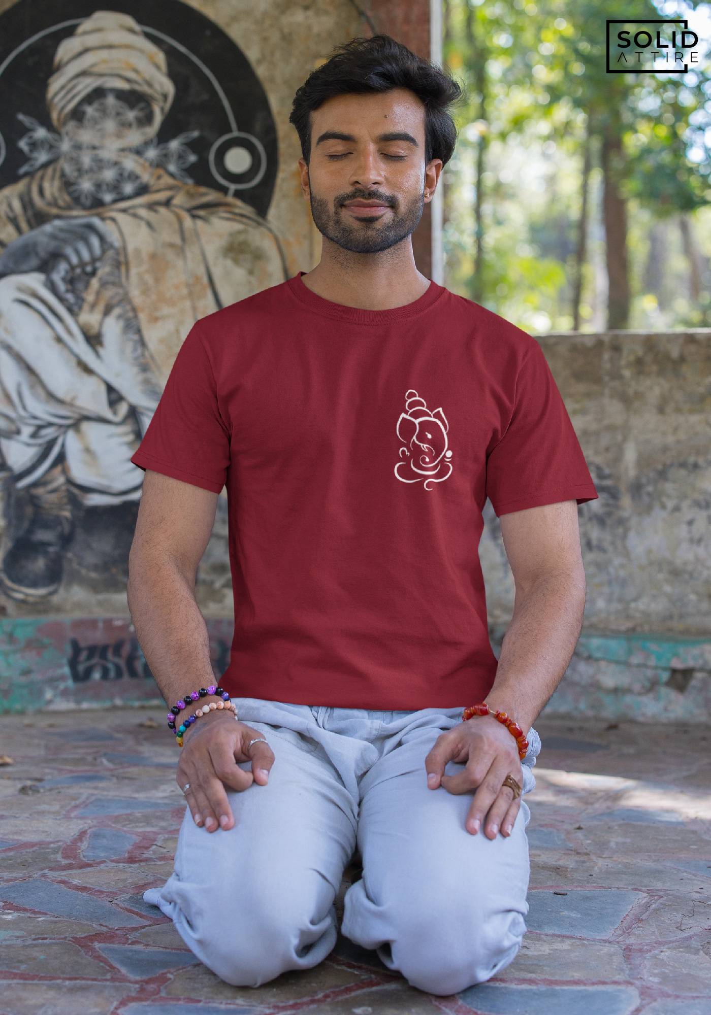 Maroon Ganesha Tshirt