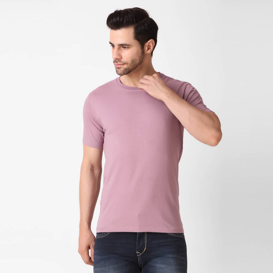 Combo of Mauve, Pink T-Shirt: Pack Of Two