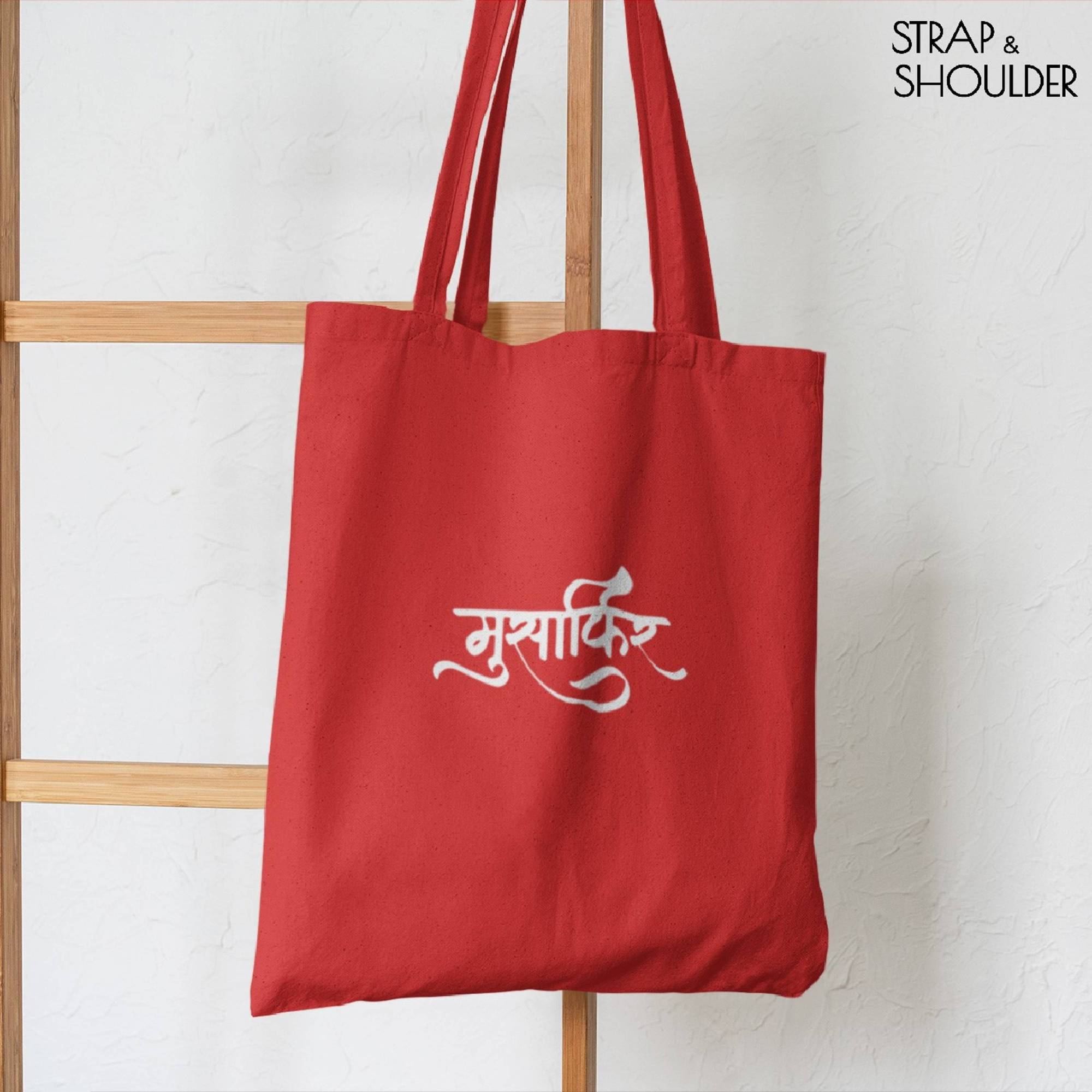 Musafir Canvas Red Tote Bag