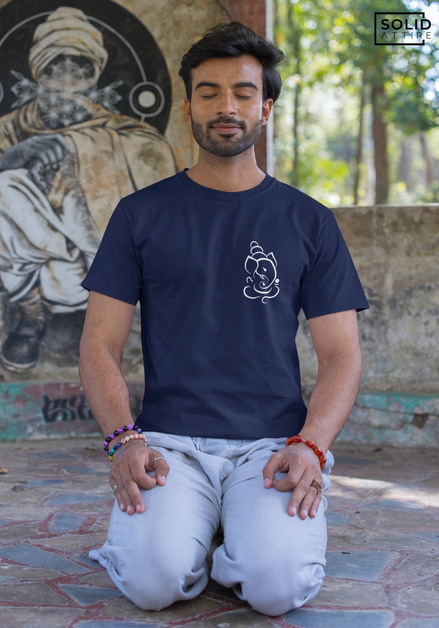 Navy Blue Ganesha Tshirt