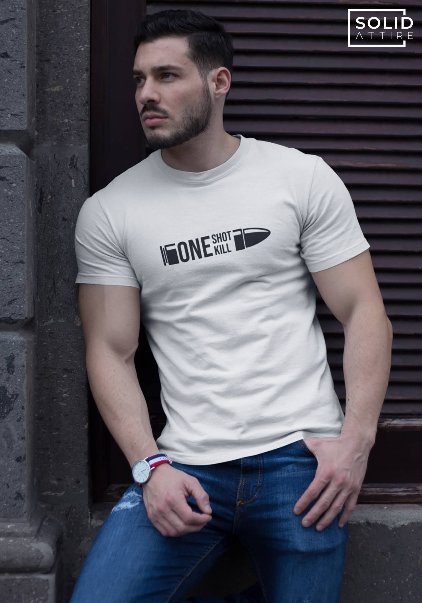 One Shot One Kill White T-Shirt