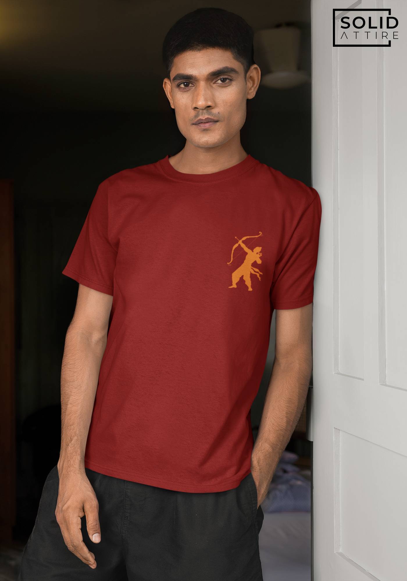 Maroon Ram Statue T-Shirt