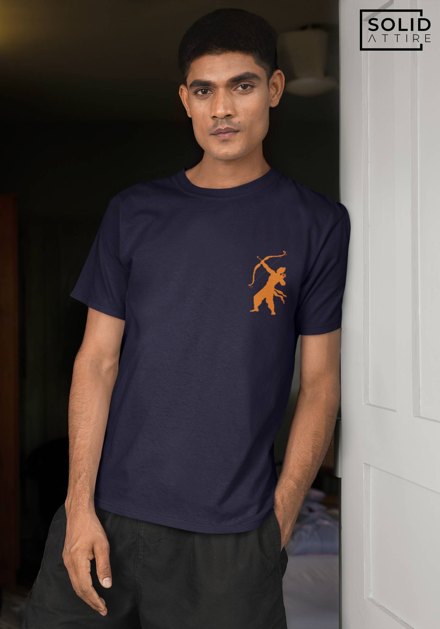 Navy Blue Ram Statue T-Shirt