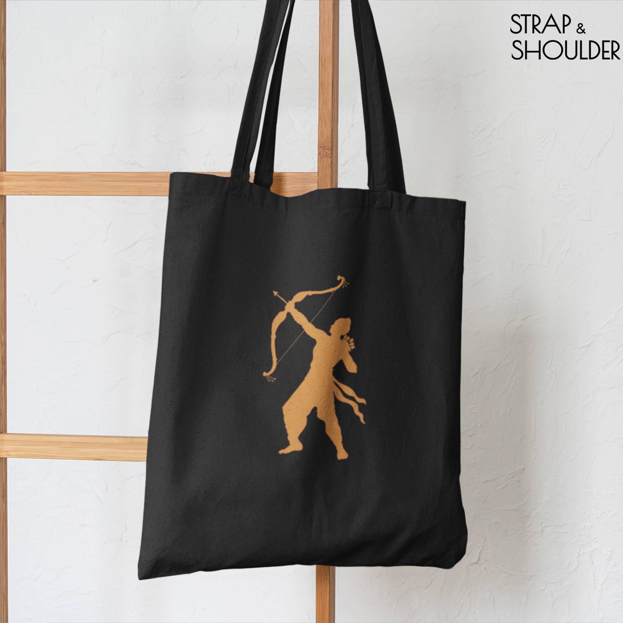 Shri Ram Canvas Black Tote Bag