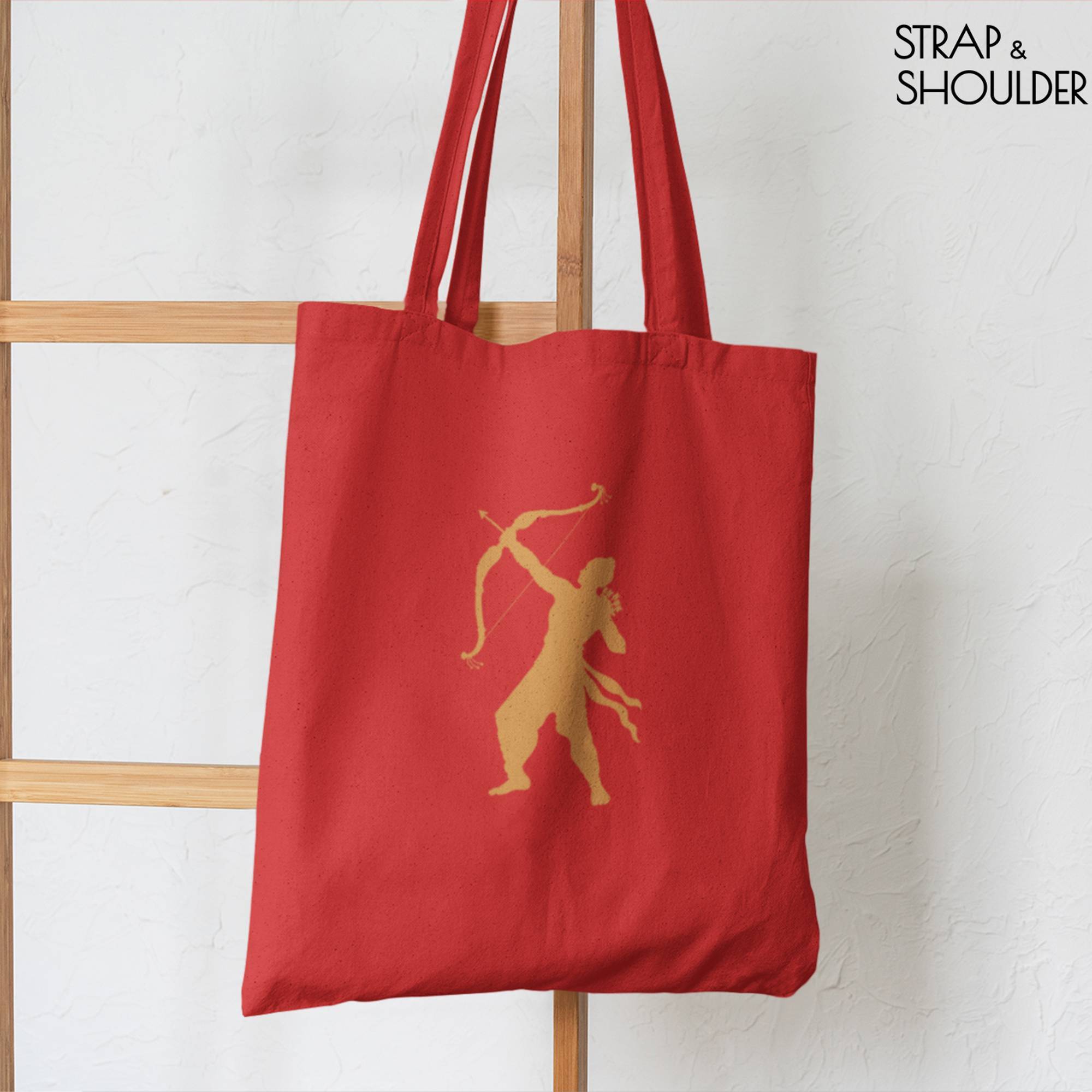 Shri Ram Canvas Red Tote Bag