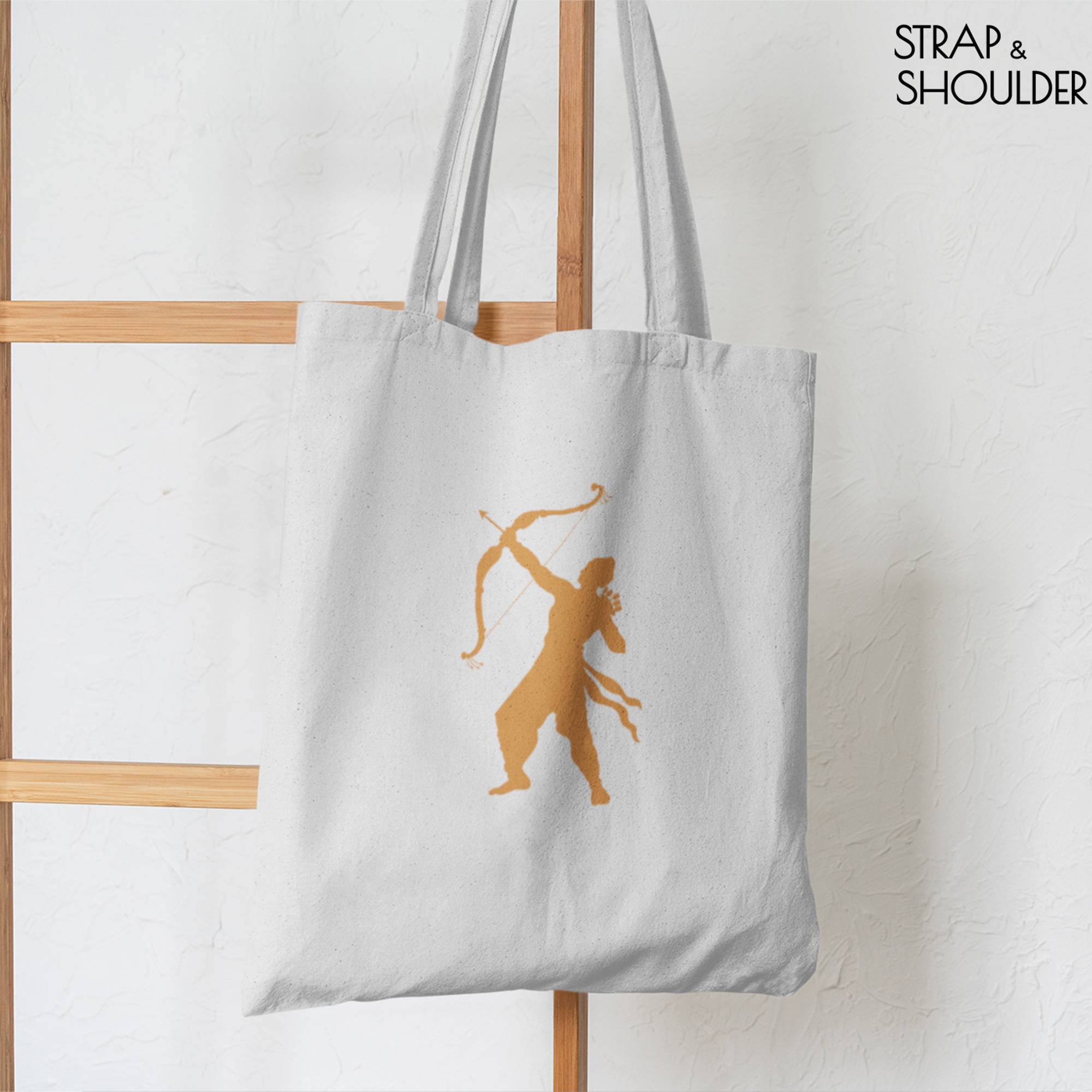 Shri Ram Canvas White Tote Bag