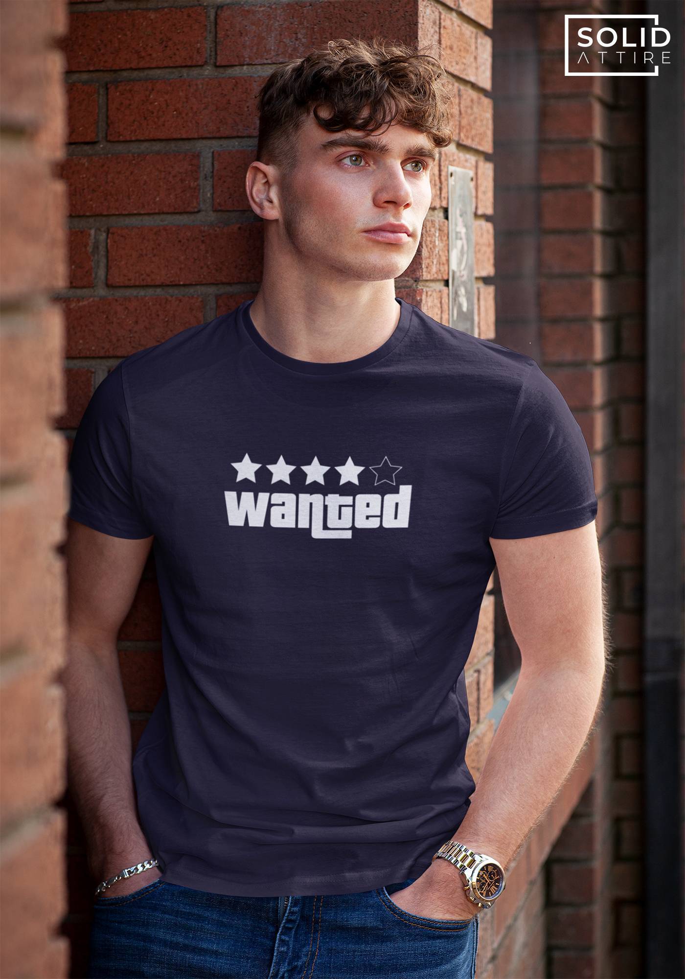 Wanted Navy Blue T-Shirt