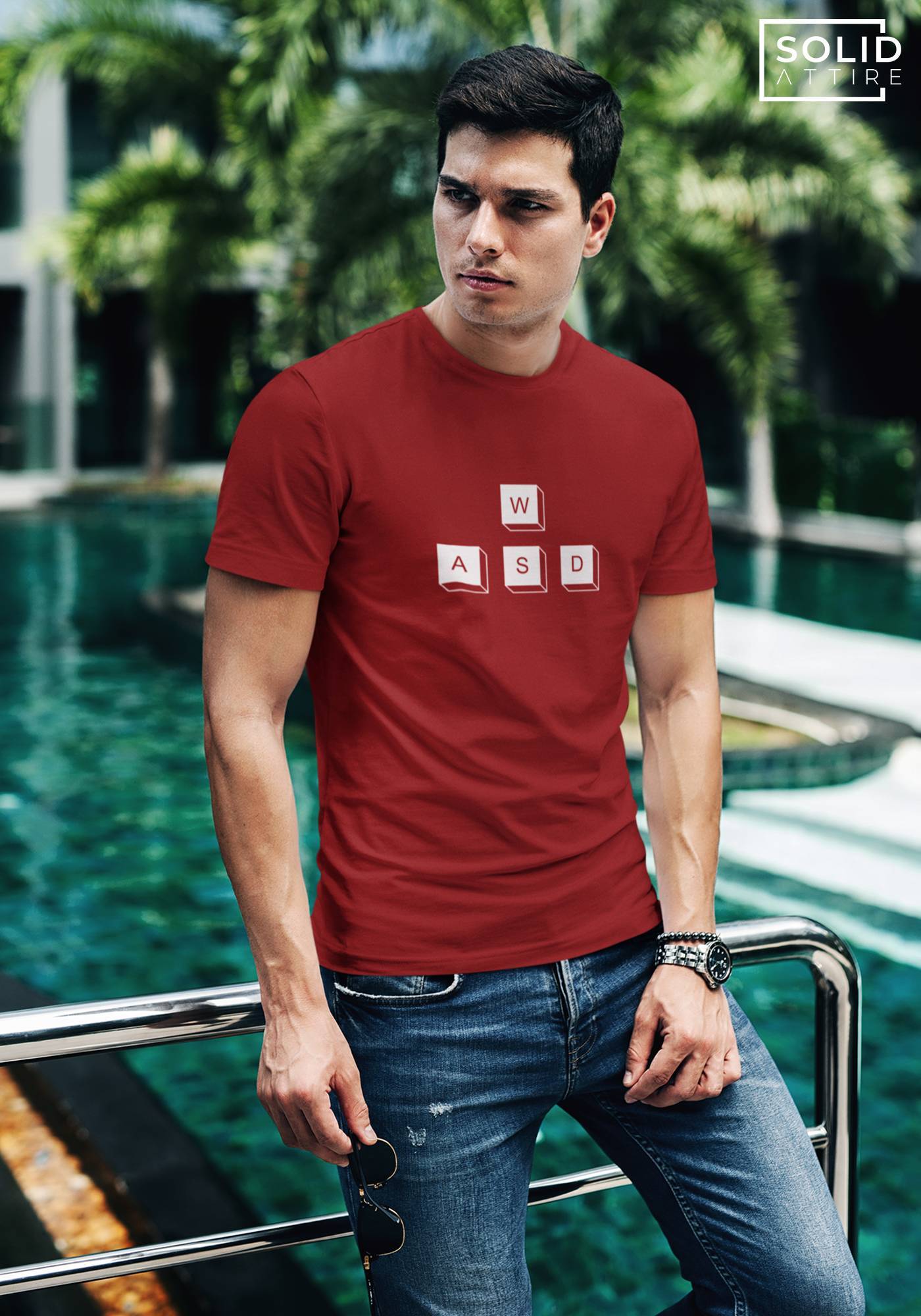 WASD Maroon T-Shirt