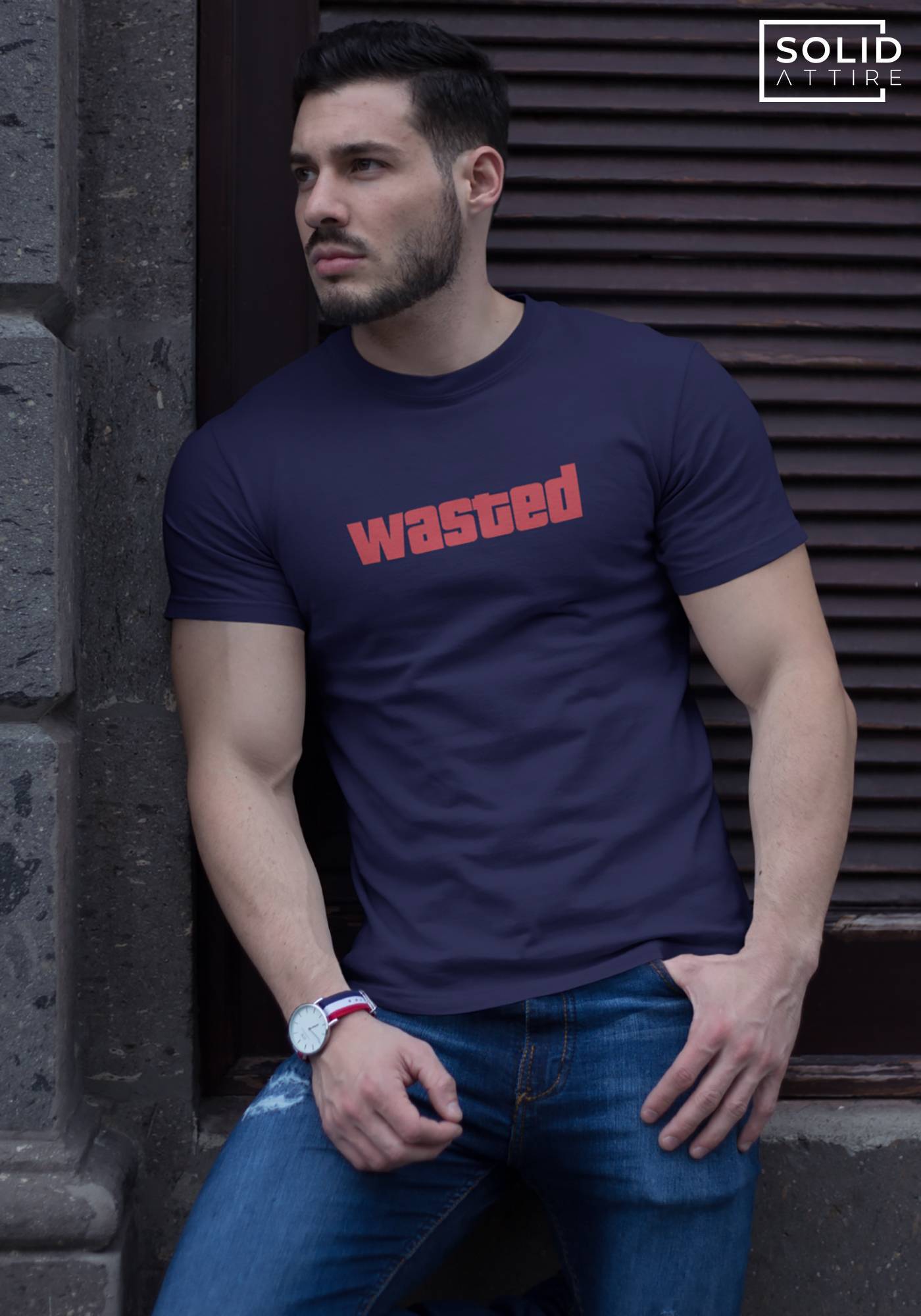 Wasted Navy Blue T-Shirt